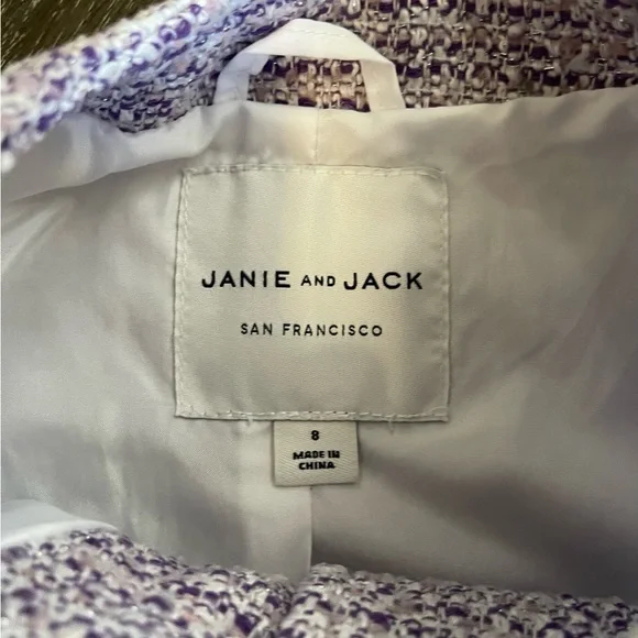 Janie and Jack Lavender Tweed Blazer - Picture 3 of 5